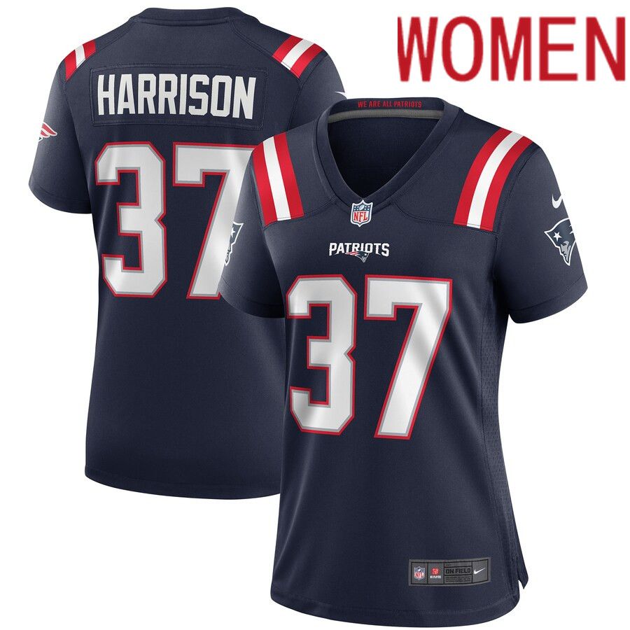 Women New England Patriots #37 Rodney Harrison Nike Navy Game Retired Player NFL Jersey